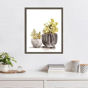 Amanti Art Gray Potted Plants by Marcy Chapman Wood Framed Wall Art Print - 1 of 4