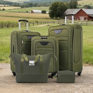 KWPZQEB 5-Piece Luggage Set (20/24/28), Softside Expandable Suitcases With Spinner Wheels & TSA Lock, W/Duffel Bag - 1 of 4