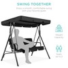 Best Choice Products 2-Person Outdoor Large Convertible Canopy Swing Glider Lounge Chair w/ Removable Cushions - 2 of 4