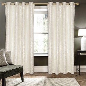 RT Designers Collection Aspen Premium Metallic Blackout Grommet Panel 54" x 90" Beige - 1 of 4