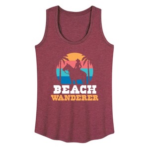 Women's - Instant Message - Beach Wanderer Cowgirl Graphic Racerback Tank - 1 of 4
