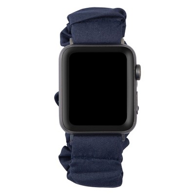 Insten Scrunchie Elastic Band Compatible with Apple Watch 45mm 44mm 42mm Series 7 6 SE 5 4 3 2 1, Dark Blue Strap Bracelet