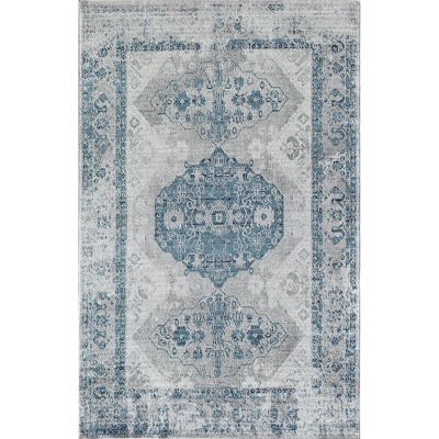 Freida Blue and Gray Vintage Farmhouse Area Rug