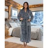 ADR Plush Striped Robe for Women, Long Fleece Plaid Winter Bath Robe, Plus Size - 2 of 3