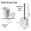 Evideco French Home Goods Marble Effect Freestanding Toilet Brush and Holder Set - 3 of 4