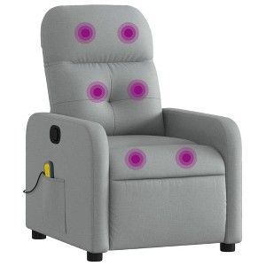 vidaXL Light Gray Fabric Massage Recliner - Manual Recline Armchair for Elderly, 6-Point Vibration - 1 of 4