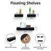 FurnitureR 3 Pack Floating Shelves, Black MDF Wood Wall Shelves for Home Decor & Storage, Ideal for Bedroom, Living Room, Bathroom, Kitchen, Office - 2 of 4