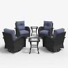 LayinSun Outdoor Patio Furniture Set, Black Rattan Wicker Sectional Swivel Rocker Chairs Sets - 2 of 4