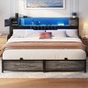 Aheaplus Bed Frame with LED Light and Charging Station - 2 of 4