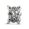 Black Bow Jewelry Sterling Silver with White Crystals Bridal Garter Bead Charm - 3 of 4