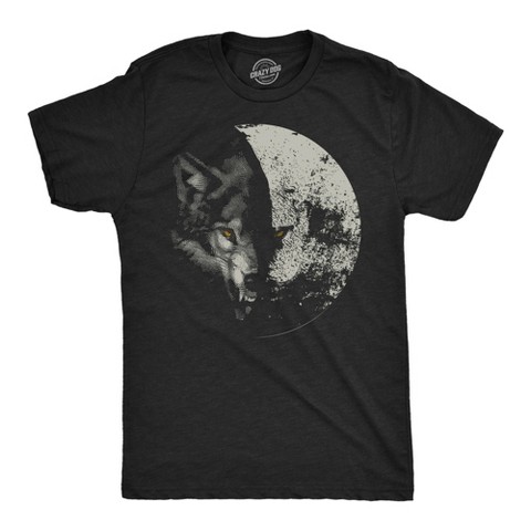 Мужские футболки Crazy Dog T-Shirts, Inc. Mens Funny T Shirts Wolf Moon Cool Space Graphic Tee for Men - Crazy Dog Men's T Shirt For Astronauts Black XXL