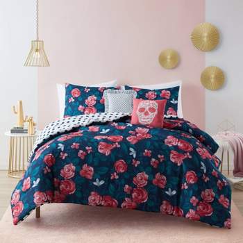 Sonya Comforter Set Dark Blue/Pink - Mudd