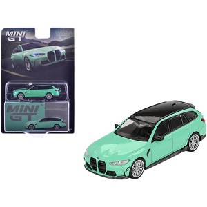 BMW M3 M Performance Touring Mint Green with Black Top Limited Edition 1/64 Diecast Model Car by Mini GT - 1 of 4