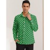 Lars Amadeus Men's Button Down Long Sleeves Casual Polka Dots Print Shirts - 2 of 4