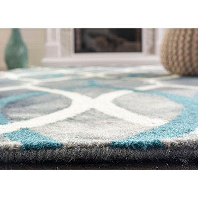 Artisanal Echoes Grey & Ivory Blue Wool 9' x 12' Area Rug
