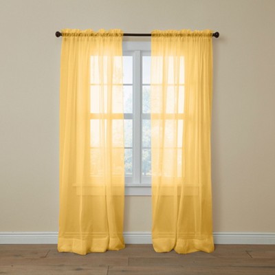 BrylaneHome BH Studio Sheer Voile Rod-Pocket Panel Pair