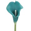 Duovlo 20pcs Calla Lily Bridal Wedding Bouquet Lataex Real Touch Artificial Flower Home Party Decor (Peacock Blue) - 3 of 4