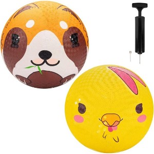 SCS Direct Gaga Pet Themed Playground Balls (8.5 inches) w Air Pump - Durable Rubber Pack for Recess Dodgeball, Kickball - Fun Spring Outdoor Toy - 1 of 4