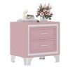 Sapphtopaz Velvet Nightstand with 2 Drawers Mid Century Modern Side Table with Silver Glitter Strip and Metal Legs for Living Room, Bedroom - 2 of 4
