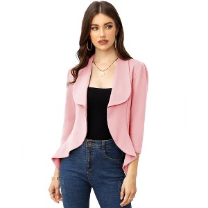 Clearlove Women Casual Blazers Long Sleeve Work Office Suit Jackets with Irregular Hem - 1 of 4