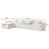 Modular Sectional Sofa Couch,149.62" Cloud Sofa,Oversized Minimalist 5 Seater Sofa Wide Deep Seat Convertible Couches for Living Room - 3 of 4
