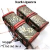 4 Styles Pattern Wooden Rings Case Box Little Treasure Chest Vintage Handmade Box with Mini Metal Lock - 2 of 4