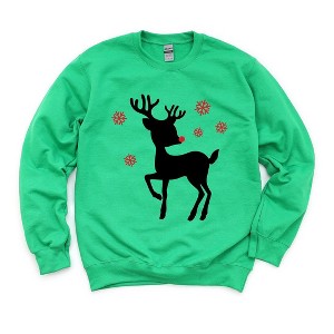 Simply Sage Market Women's Graphic Sweatshirt Rudolph Reindeer - 1 of 4