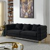 VYNXARIA 81 Inch Oversized 3 Seater Sectional Sofa, Living Room Comfort Fabric Sectional Sofa - Sectional with 3 Pillows for Living Room,Bedroom,Black - 2 of 4