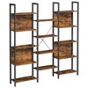 VASAGLE 5-Tier Bookcase with 14 Shelves, Book Shelf with Metal Frame, Bookshelf for Living Room, Home Office, Industrial Style, Rustic Brown and Black - 3 of 4
