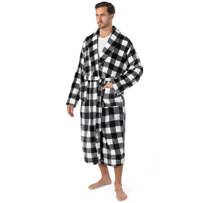 PAVILIA Mens Robe, Soft Bathrobe for Men, Fleece Warm Long Plush Microfiber Shawl Collar Pocket, Bath Shower Spa