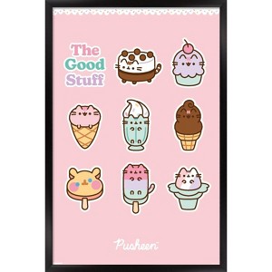Trends International Pusheen: Ice Cream - The Good Stuff Grid Framed Wall Poster Prints - 1 of 4