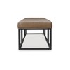 Signature Design by Ashley Joston 71-inch Modern Leather Accent Bench with Metal Frame, Caramel Brown - 4 of 4