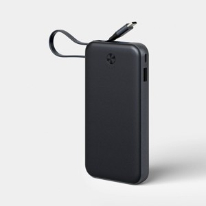 10000mAh Power Bank w/ USB- C Cable - Black - heyday™ Black - 1 of 3