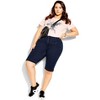 CITY CHIC | Women's Plus Size Knee Hi Waist Cuff Short - dark denim - 24W - image 3 of 4