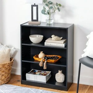 3-Shelf Bookcase with Adjustable Shelves - 1 of 4