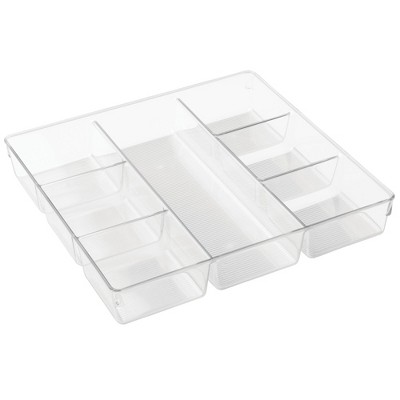 7-Section Plastic Dresser Drawer Organizer - Clear