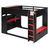 Polibi Full Size Gaming Loft Bed with Adjustable Desk, RGB Lights, and Storage - 3 of 4