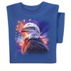 Collections Etc Patriotic Majestic Sunrise Eagle Short Sleeve Graphic Tee Large Women Blue - 4 of 4