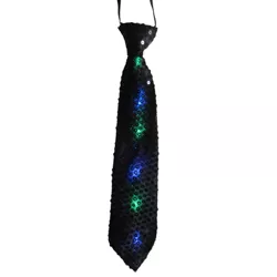 Dress Up America Flashing Sequin Tie - One Size - Black