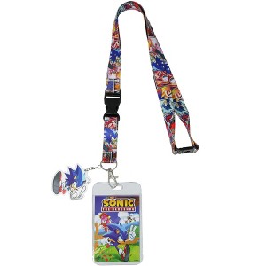 Sonic the Hedgehog Comic Strip ID Badge Holder Breakaway Lanyard w/ Rubber Charm Multicoloured - 1 of 4