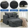 PAGED Modern Accent Chair and Ottoman Set, Comfy Sofa Chair with Side Table and Movable Footrest, Living Room Chair for Bedroom - 4 of 4
