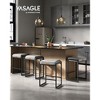 EKHO Collection - Bar Stools Set of 2, Counter Height Bar Stools, Synthetic Leather with Stitching - 4 of 4
