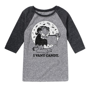 Boys' - Garfield - I Vant Candy Raglan Graphic T-Shirt - 1 of 4