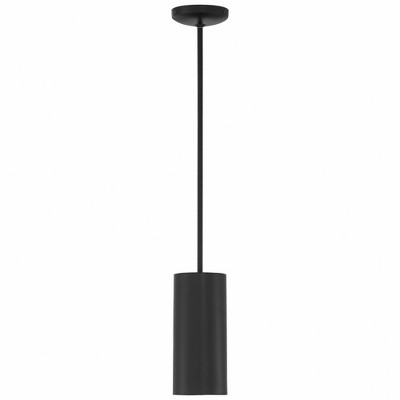 Pilson Matte Black Metal Mini LED Pendant, 10.5" Height