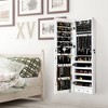 Costway Mirrored Wall & Door Mounted Jewelry Cabinet Storage Organizer with Lights&Drawer Pink/Black/Brown/Rustic Brown/White/Green - 3 of 4