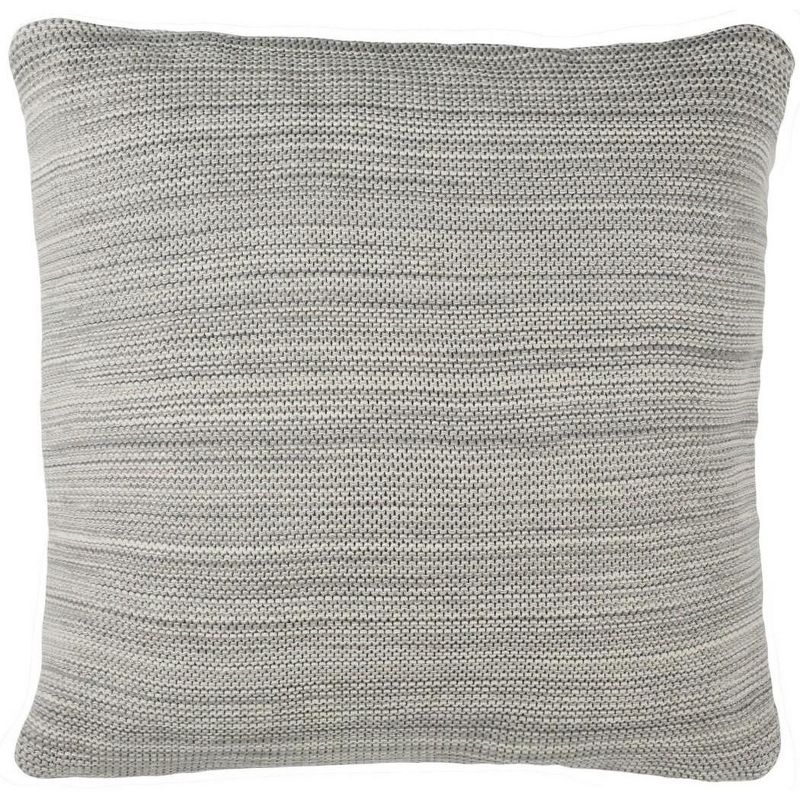 Loveable Knit Pillow - Light Grey/Natural - 20" x 20" - Safavieh ., 1 of 4