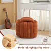 CAVINAS Modern Chenille Upholstered Ottoman Stool,Small Knot Design Ottoman for Living Room,Bedroom - 2 of 4