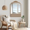 Wooakway 36"H*24"W Arched Solid Wood Accent Mirror Ornate Wall Mirror with Rattan frame Bathroom Mirror Wall Decor for Living Room Bedroom Entryway - 3 of 4