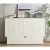TiramisuBest [NEW ARRIVED] [VIDEO PROVIDED]Cabinet Bed with Storage - White Wood Design - 3 of 4