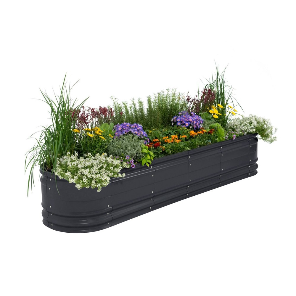 Photos - Flower Pot Vego Garden 9-in-1 Novel Modular Rectangular Metal Outdoor Raised Garden B